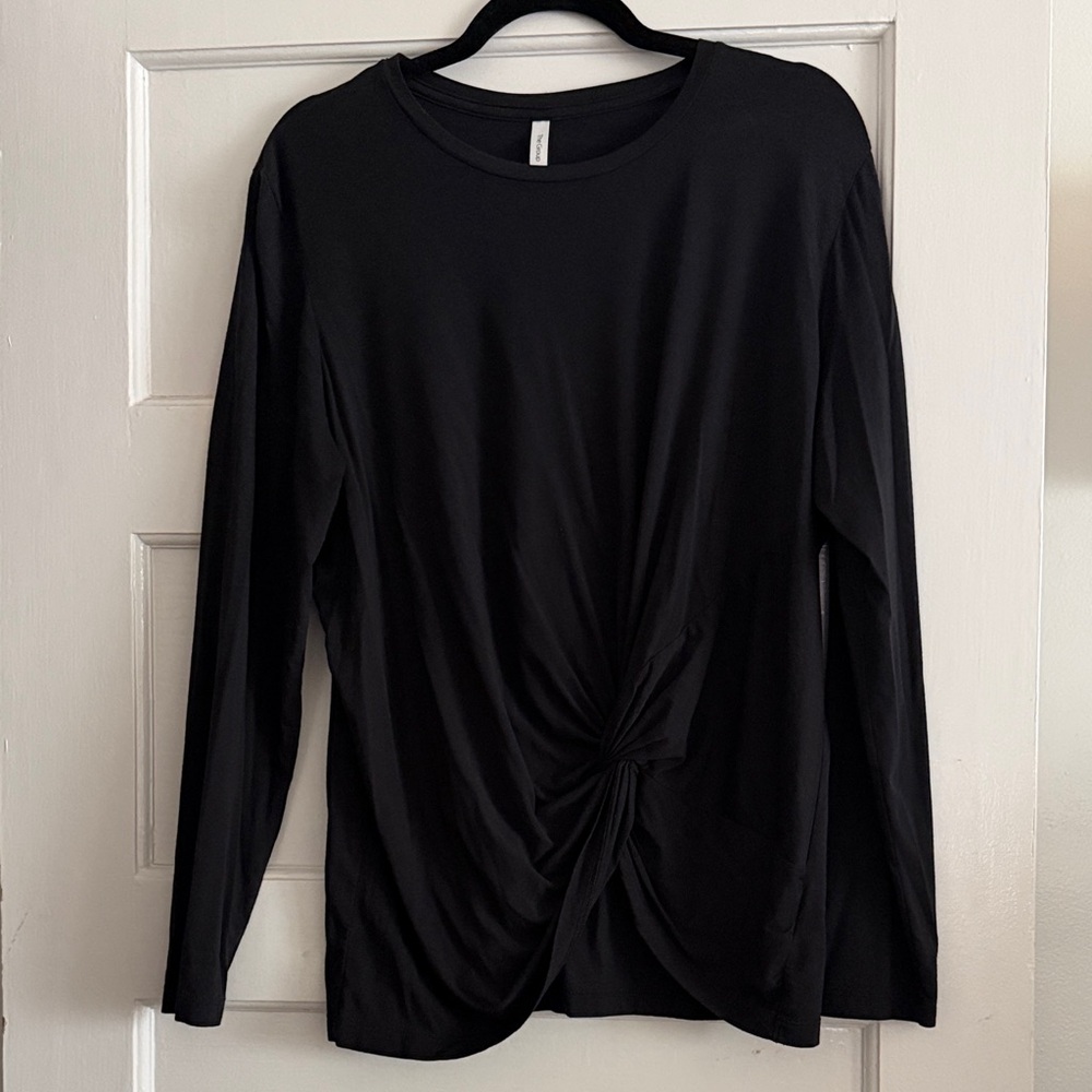 Babaton Black Long Sleeve Twist-Front Top - Picture 5 of 6
